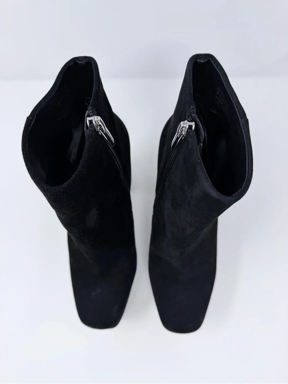 Vince Camuto Leslieon Black Suede Platform Ankle Boots Size 7.5 Block Heel